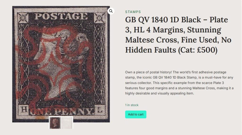 GB QV 1840 1D Black - Plate 3, HL 4 Margins, Stunning Maltese Cross, Fine Used, No Hidden Faults