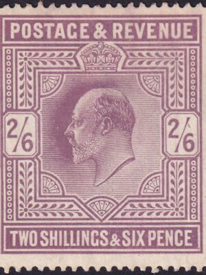 GB KEVII 1902 2/6 Pale Dull Purple – SG261 Front