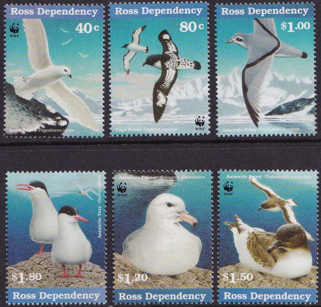 Ross Dependency - 1997 - Birds - Petrels - Terns - Fulmar SG 44 / 47 + SG 50 & 53, Mint Unhinged (Cat £11.50)