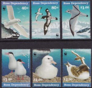 Ross Dependency - 1997 - Birds - Petrels - Terns - Fulmar SG 44 / 47 + SG 50 & 53, Mint Unhinged (Cat £11.50)
